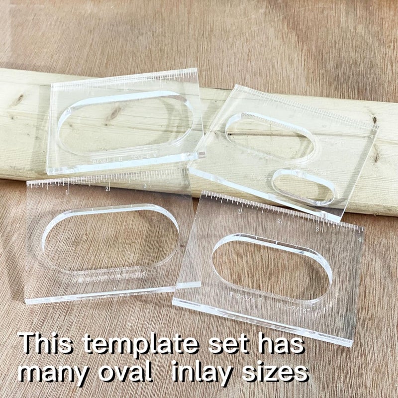 Monliful Pack of 4 Oval Inlay Template Set Router Templates for Woodworking Router Jig Templates Decorative Templates - Image 4